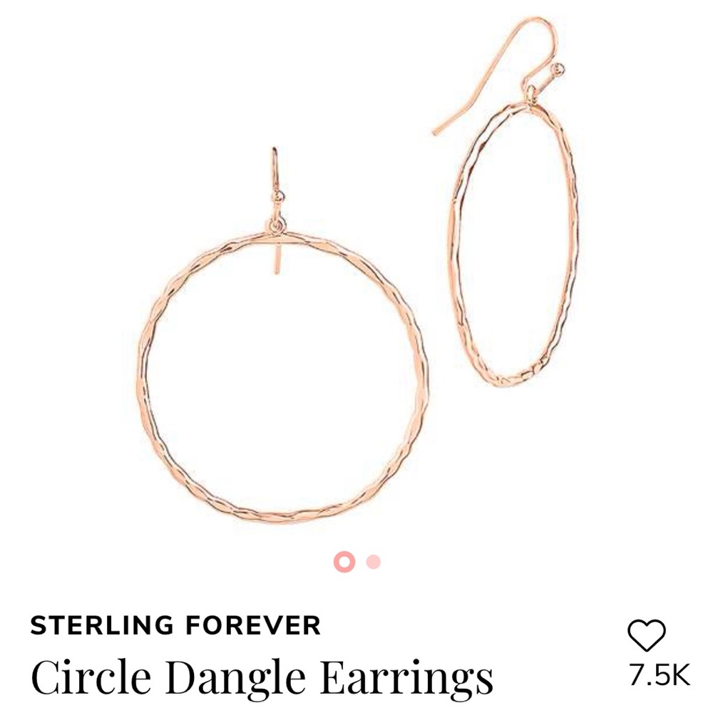 Gold colored hanging hoop earrings - Picture 1 of 6